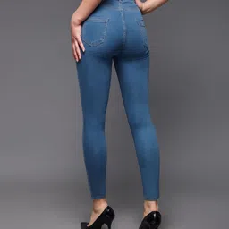 miss chase Women Skinny High Rise Blue Jeans image 2