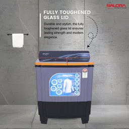 salora 8.5 kg Semi Automatic Top Load Grey, Black image 5