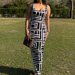 tandul Women Bodycon Multicolor Maxi/Full Length Dress image 1