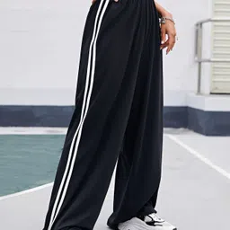 dockstreet Women Solid Black Track Pants image 3