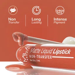 mila beauté Long Lasting & Non-Transfer Matte Liquid Lipstick Combo Pack of 3 Nudes & Browns image 3