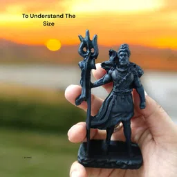 d k mart Bholenath Idol For Car Dashboard Lord Shiva Idol | Small Shiva Statue For Car Decorative Showpiece - 11 cm image 2