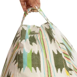 style homez XXL Hackey Cotton Canvas Geometric Printed Lounger Bean Bag With Bean Filling image 4