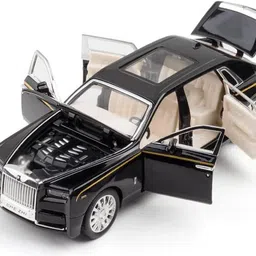132 Diecast Metal Model Car Rolls Royce Phantom Toy Car For Kid Sound and Light-image-1