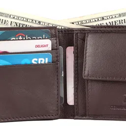 abolt Men Casual, Formal, Travel, Evening/Party, Trendy Brown Genuine Leather RFID Wallet image 3