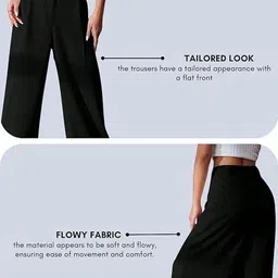 leriya fashion Women Regular Fit Black Cotton Blend Trousers image 4