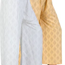 4k fashion Pack of 2 Women Relaxed White, Gold Viscose Rayon Trousers-picture-28