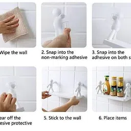 shreejee Self Adhesivecute Floating Shelves Wall Shelf for Home, Office & Kitchen X2.07 Plastic Wall Shelf image 3