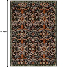 presto Black Vintage Polyester 4 x 6 Feet Machine Made Carpet image 3
