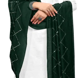kemza Pure Cotton Embroidered Green Women Dupatta image 2