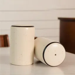 the decor lane Tasteful Twins Off White Ceramic (Set of 2) Salt & Pepper Shaker-picture-15
