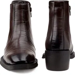 bxxy Men 5-6cm Heel Height Increase New Texture Design Brown Casual Formal Ankle Boot Boots For Men image 4