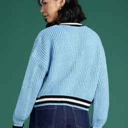 dressberry Women Solid V Neck Multicolor Sweater image 2