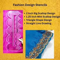 bharatss 4 in 1 Scallop Scale, French Curve, ArmHole Curve Beginners's Tailoring Kit Drafting Kit image 4
