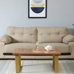 woodsworth from pepperfry Vivant Acacia Wood Coffee Table In Scratch Resistant Natural Finish-picture-21