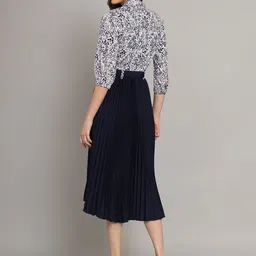 zwerlon Women A-line Dark Blue Midi/Calf Length Dress image 2