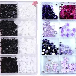 scheibe Combo Pack of Purple Nail Art Grid and Multicolor Bow Grid-picture-44