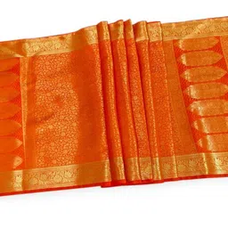 ishrattextile Art Silk Woven Orange Men Dupatta image 2