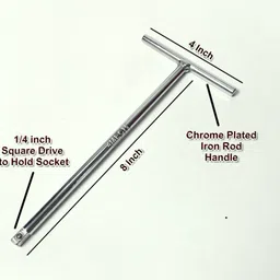 4mech 1/4" Drive T-6 T-Handle Socket Set with (8, 10, 11, 12, 13, 14 mm) 6 Sockets Socket Set image 2