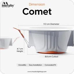 murphy 12W LED Down Light, Cool White Light, Round, Pack of 15, Recessed Ceiling Ceiling Light Ceiling Lamp image 3