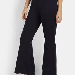 next one Women Flared Blue Viscose Rayon Trousers image 3