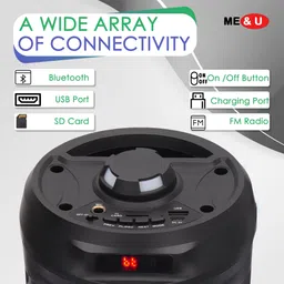 ME&U Musical pro 4inch*2/ 8 hours play time BT TWS Mic RGB light FM USB AUX 40 W Bluetooth Party Speaker image 2