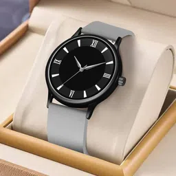 calf & co. New Trandy Stylish Analog Collection Watch_Sili_Grey_561_Silicon_Greyy_Roman Analog Watch - For Men Sili_Grey_561_Silicon_Greyy_Roman image 2