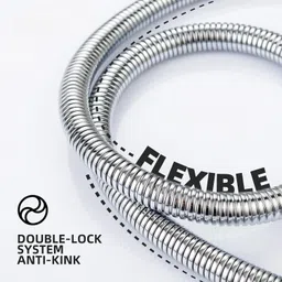 luvbath fitting Chrome Finish 1M Long Heavy Steel Hand Shower Hose Pipe( SS 304) | Pack of 4 | Tangle-Free, Leak- Proof, Flexible, Universal Fit for Health Faucet Gun/Shower Hose Pipe image 3