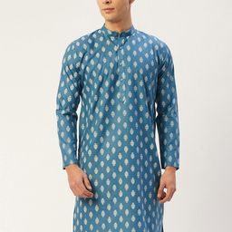 jompers Men Printed Cotton Blend Straight Kurta-picture-44