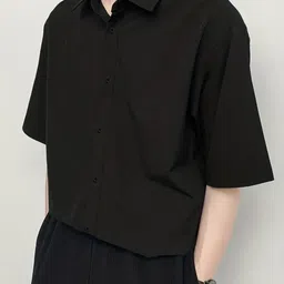 leotude Men Regular Fit Solid Spread Collar Casual Shirt-picture-31