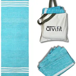 atvifit Atvi.fit Pure cotton anti-skid, machine wash yoga mat. 73in x 24in, 5mm(Green) Green 5 mm Yoga Mat-picture-13