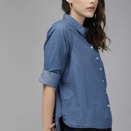 roadster Women Regular Fit Solid Spread Collar Casual Shirt-picture-15