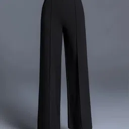 silverfly Women Regular Fit Black Lycra Blend Trousers-picture-23