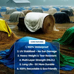 double kissan 10FTX10FT-80-Y Tent - For Suitable For: Household Storage, Balcony Shade, 2-Wheeler Cover, Rain Protection image 2