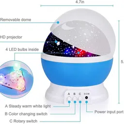 rudraksh Star Master Dream Rotating Color Changing Projection Lamp | Dream Rotating Projector Lamp | Stars Projector Night Lamp | Multicolour Night Lamp image 4