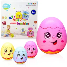 funblast Push and Shake Tumbler Cute Doll with Happy Face and Sounds Toys for Kids Wobbli Rattle-picture-19