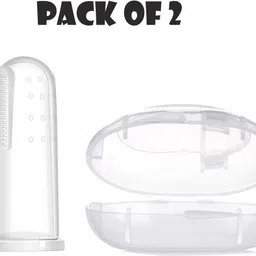 grest Baby Silicone Finger Tooth Brush with case Easy Cleaning & Oral Hygiene- 2 Pcs Soft Toothbrush-picture-14