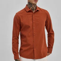 snitch Men Slim Fit Self Design Spread Collar Casual Shirt image 3