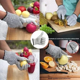 baragokul enterprise Anti-Cut Reusable Protective Safety Gloves for Multipurpose use(1Pair) Nylon Safety Gloves image 3