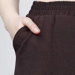 leewan Women Solid Brown Track Pants image 4