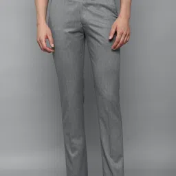 louis philippe Men Slim Fit Grey Viscose Rayon Trousers-picture-32