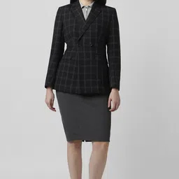 van heusen Women Checkered Single Breasted Formal Blazer image 3