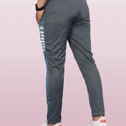 clotvin trend Pack of 2 Men Solid Grey, Dark Blue Track Pants image 2