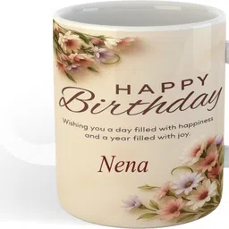 uniarawalas Happy Birthday Nena Name Ceramic Coffee Mug image 2