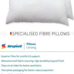 sleepwell Pillow Set || Comfort And Support Pillow Microfibre Solid Sleeping Pillow Pack of 1 image 2