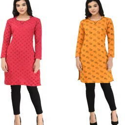 indiweaves Pack of 2 Women Self Design Wool Straight Kurta-picture-30