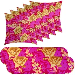 sanju brother 2 Bolester 5 Cushion Microfibre Floral Bolster Pack of 7-picture-22