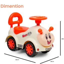 dandles Neon Push Car with Music, for kids 1 to 3 years upto 25 Kgs Under Big Wheels Car Non Battery Operated Ride On image 3