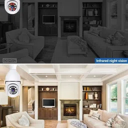 OSM PTZ Wireless WiFi E27 Bulb Holder Security Camera with Night Vision Security Camera image 2