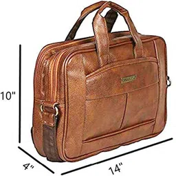 handcuffs Brown Men Sling Bag - Medium Brown Colour Leather Office Laptop Bag for Men (BFLAPBAGN18)-picture-26